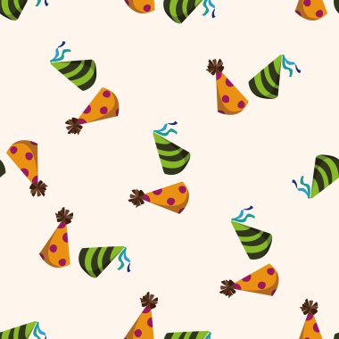 doğum günü şapkası, karikatür Dikişsiz desen arka plan