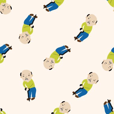 Büyükbaba, karikatür Dikişsiz desen arka plan