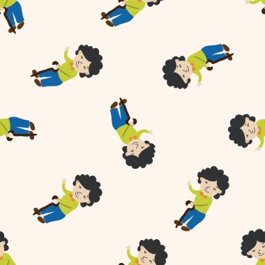 Aile büyükanne karakteri, karikatür Dikişsiz desen arka plan