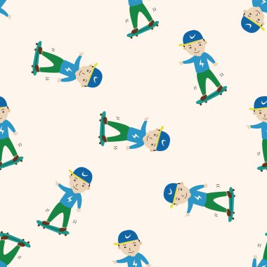 Aile çocuk karakter, karikatür Dikişsiz desen arka plan