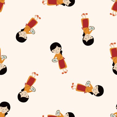 aile anne karakteri, karikatür Dikişsiz desen arka plan