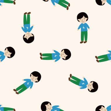 Aile çocuk karakter, karikatür Dikişsiz desen arka plan