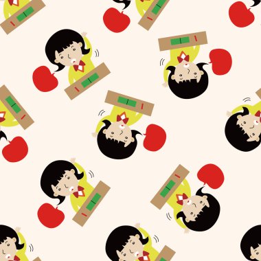 Öğrenci çizgi film, çizgi film Dikişsiz desen arka plan