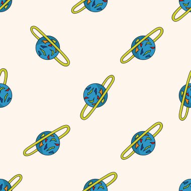 Uzay gezegen, karikatür Dikişsiz desen arka plan