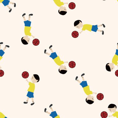basketbol oyuncusu, karikatür Dikişsiz desen arka plan