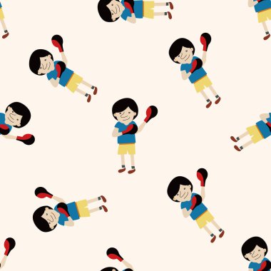 boksör, karikatür Dikişsiz desen arka plan