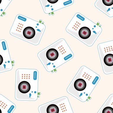 kamera, karikatür Dikişsiz desen arka plan