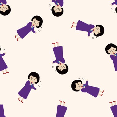 şarkıcı, karikatür Dikişsiz desen arka plan