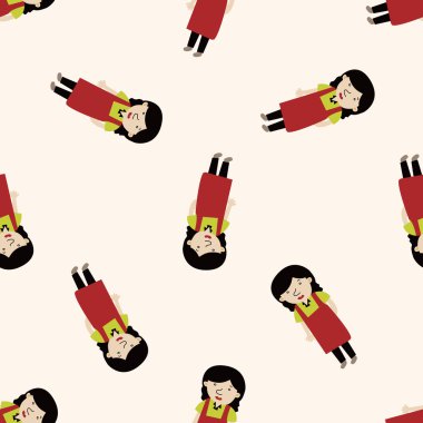 Ofis çalışanları, karikatür Dikişsiz desen arka plan