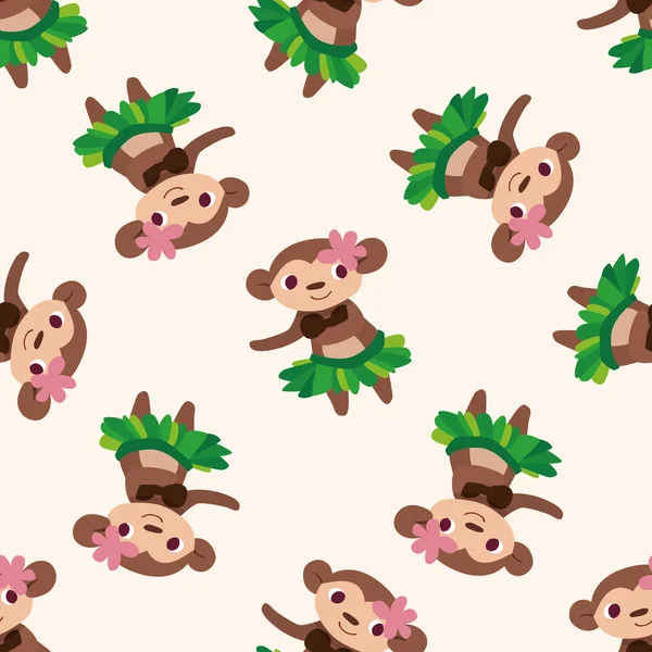 동물 원숭이 만화, 만화 완벽 한 패턴 배경 — 스톡 벡터