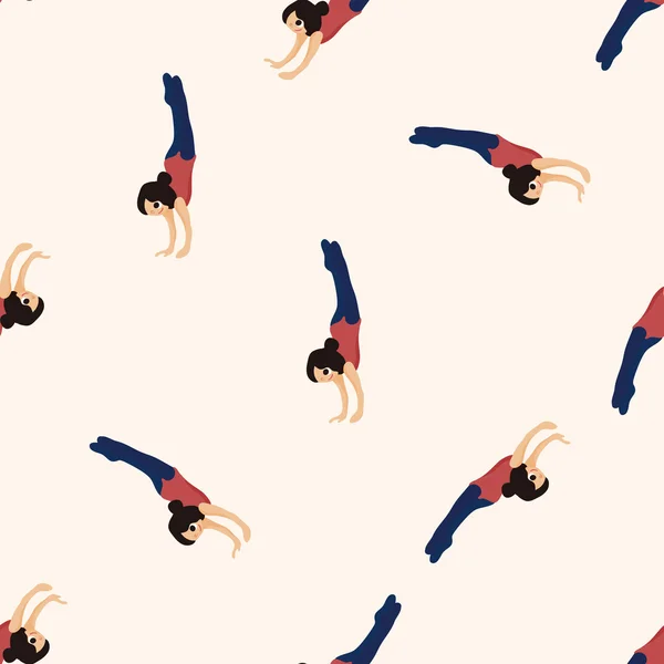 Bailarina, dibujos animados sin costura patrón de fondo — Archivo Imágenes Vectoriales