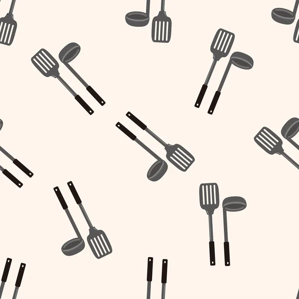 Espátula de utensilios de cocina, dibujos animados sin costuras patrón de fondo — Archivo Imágenes Vectoriales