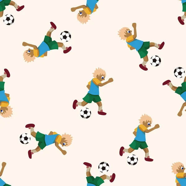 Deporte jugador de fútbol, dibujos animados sin costura patrón de fondo — Archivo Imágenes Vectoriales