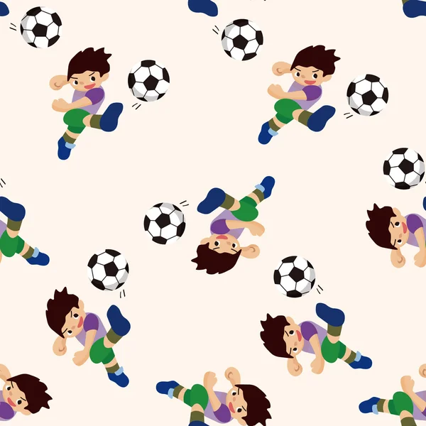 Sport soccer player , cartoon seamless pattern background — Stock Vector