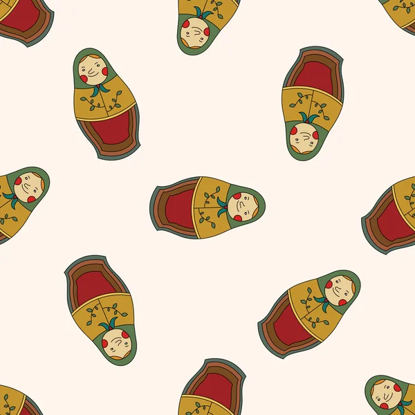  Rus geleneksel ahşap dolle, karikatür Dikişsiz desen arka plan