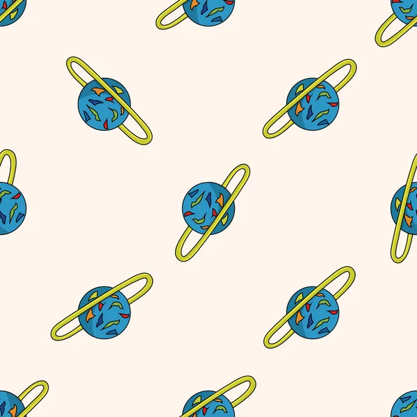 Space planet , cartoon seamless pattern background — Stock Vector