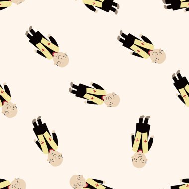 Papaz ve rahibe, karikatür Dikişsiz desen arka plan