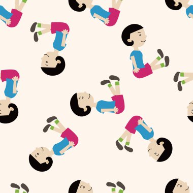 Fitness Eğitmeni, karikatür Dikişsiz desen arka plan