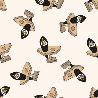 Japon yemekleri, karikatür Dikişsiz desen arka plan