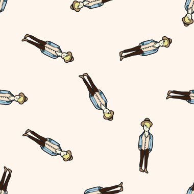 kişinin karakteri, karikatür Dikişsiz desen arka plan