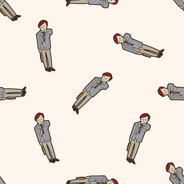 Ofis çalışanları, karikatür Dikişsiz desen arka plan