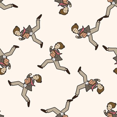 Ofis çalışanları, karikatür Dikişsiz desen arka plan
