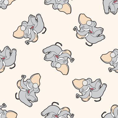 Hayvan, ephant çizgi film, çizgi film Dikişsiz desen arka plan