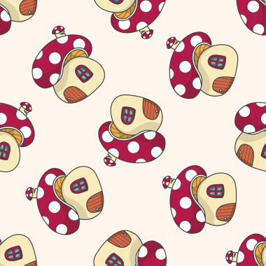 Dikişsiz desen arka plan ev inşa, çizgi film