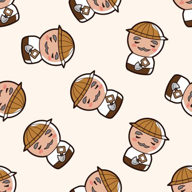 kişi karakter çiftçi, karikatür Dikişsiz desen arka plan