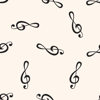 müzik Not, karikatür Dikişsiz desen arka plan