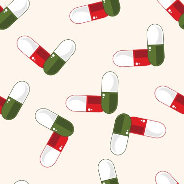 Hastane Tema tıp, karikatür Dikişsiz desen arka plan