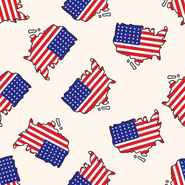 ABD, karikatür Dikişsiz desen arka plan