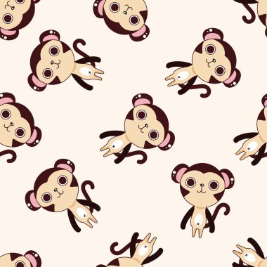 hayvan maymun çizgi film, çizgi film Dikişsiz desen arka plan