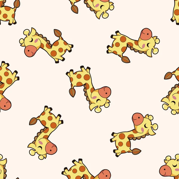 Тварина жираф мультфільм, безшовний візерунок мультфільму — стоковий вектор