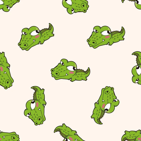 Animal crocodile cartoon , cartoon seamless pattern background — Stock Vector