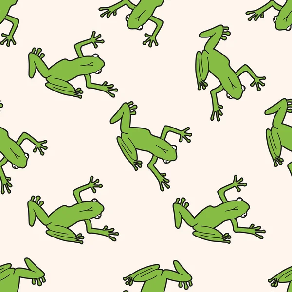 Animal frog cartoon, desenho animado sem costura fundo padrão — Vetor de Stock