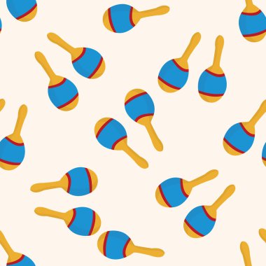 müzik agogo bell, karikatür Dikişsiz desen arka plan