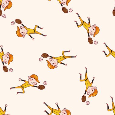 beyzbol oyuncusu, karikatür Dikişsiz desen arka plan