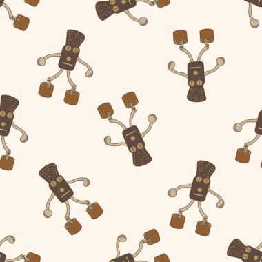 Robot, karikatür Dikişsiz desen arka plan