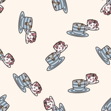 Bahçesi kahve, karikatür Dikişsiz desen arka plan