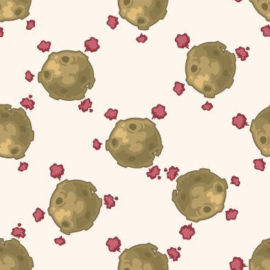 Uzay göktaşı, karikatür Dikişsiz desen arka plan