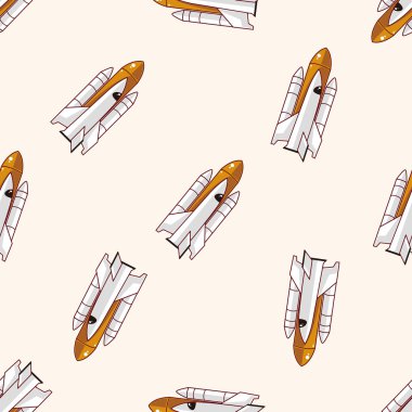 Uzay gemisi, karikatür Dikişsiz desen arka plan