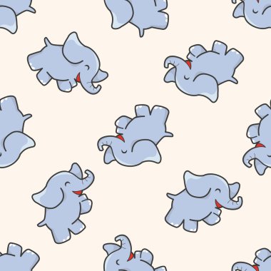 Hayvan, ephant çizgi film, çizgi film Dikişsiz desen arka plan