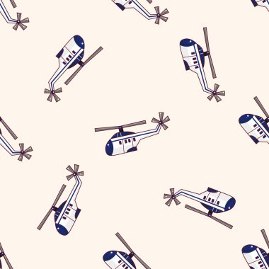 Helikopter, karikatür Dikişsiz desen arka plan