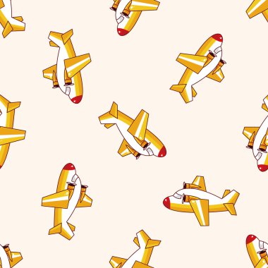 Uçak, karikatür Dikişsiz desen arka plan