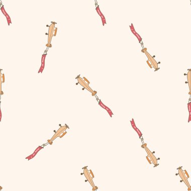 Uçak, karikatür Dikişsiz desen arka plan