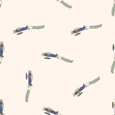 Uçak, karikatür Dikişsiz desen arka plan