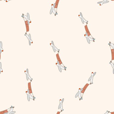 Uçak, karikatür Dikişsiz desen arka plan