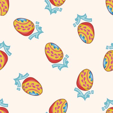 Paskalya boyama yumurta, karikatür Dikişsiz desen arka plan