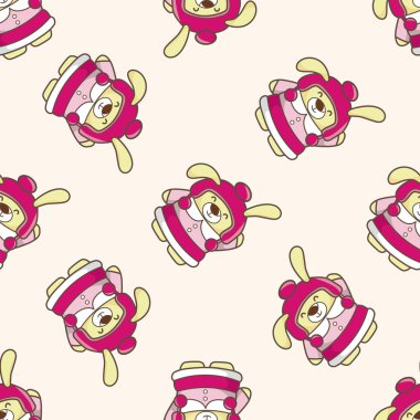 hayvan tavşan kış çizgi film, çizgi film Dikişsiz desen arka plan